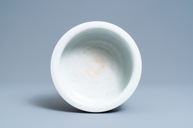 A Chinese blue and white tripod censer with a landscape, Dehua, Kangxi