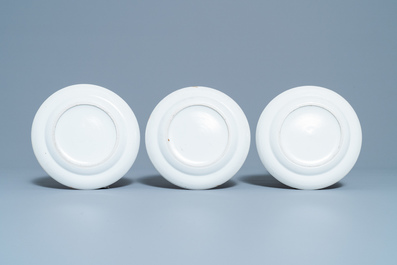 Twelve Chinese Canton famille rose plates, 19th C.