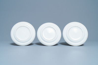 Twelve Chinese Canton famille rose plates, 19th C.