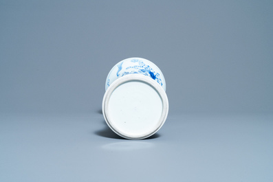 A Chinese blue and white 'gu' vase with immortals, Kangxi