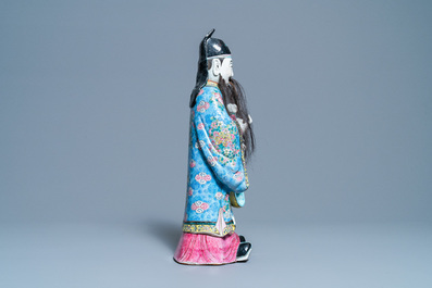 A tall Chinese famille rose 'Fu Xing' figure, 19th C.