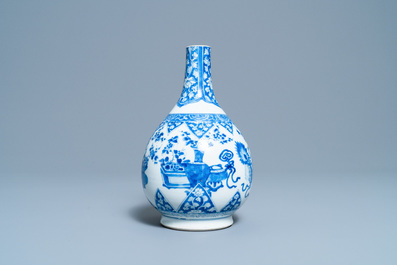 A Chinese blue and white bottle vase, Kangxi