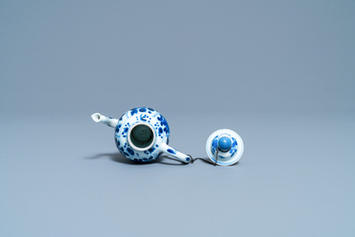 A rare Chinese blue and white miniature teapot, Kangxi