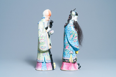 Two tall Chinese famille rose 'Star god' figures, 19th C.