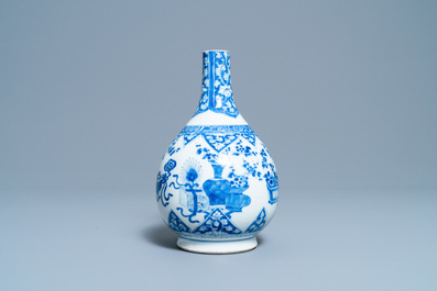 A Chinese blue and white bottle vase, Kangxi