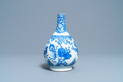 A Chinese blue and white bottle vase, Kangxi