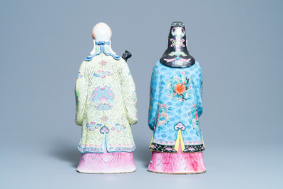 Two tall Chinese famille rose 'Star god' figures, 19th C.