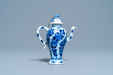 A rare Chinese blue and white miniature teapot, Kangxi