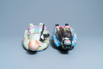Two tall Chinese famille rose 'Star god' figures, 19th C.