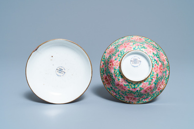 Un bol couvert en porcelaine de Chine Bencharong pour le march&eacute; thai, 19&egrave;me