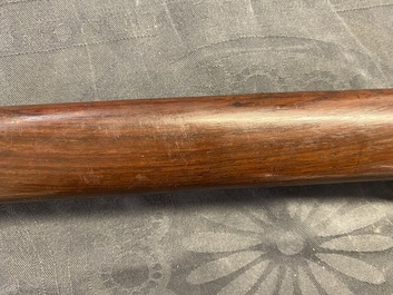 A Chinese or Vietnamese silver, tie li mu wood and bone sword, 19th C.