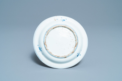 Een Chinese blauw-witte ko-sometsuke schotel voor de Japanse markt, Transitie periode