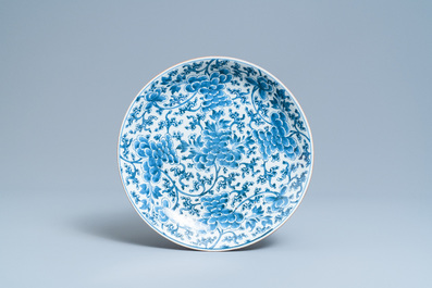 Six Chinese blue and white dishes, Wanli and later