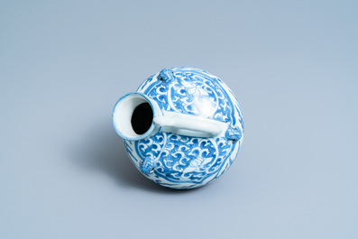 A Chinese blue and white 'flying horse' ewer, Wanli