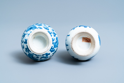 Two Chinese blue and white water sprinklers, Kangxi