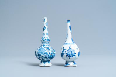 Two Chinese blue and white water sprinklers, Kangxi