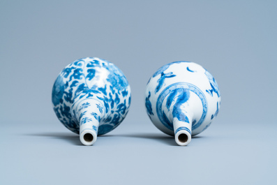 Two Chinese blue and white water sprinklers, Kangxi