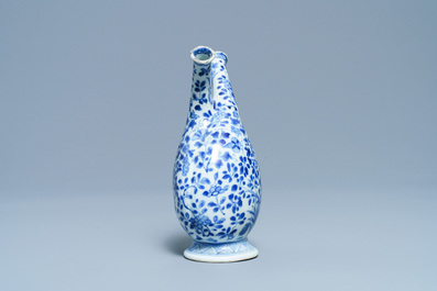 A Chinese blue and white two-spouted oil and vinegar bottle, Kangxi