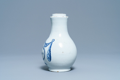 A Dutch Delft blue and white pharmacy bottle, 18th C.