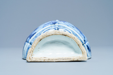 A Chinese blue and white wall vase, Wanli