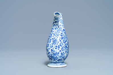 A Chinese blue and white two-spouted oil and vinegar bottle, Kangxi