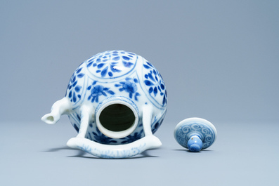 A Chinese blue and white miniature teapot, Kangxi