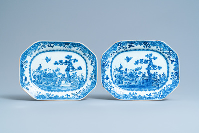 A composite 25-piece Chinese blue and white service, Qianlong