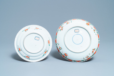 Vier Chinese famille verte schotels, Kangxi