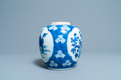 A Chinese blue and white 'qilin' jar, Kangxi