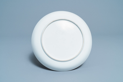 A Chinese famille rose eggshell 'peony and fingered citron' plate, Yongzheng