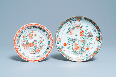 Vier Chinese famille verte schotels, Kangxi