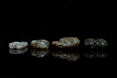 A collection of Chinese jade and hardstone carvings, Qing and later