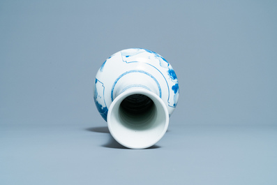A Chinese blue and white bottle vase, Kangxi