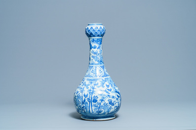 A large Chinese blue and white garlic-mouth vase, Wanli