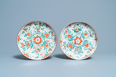 Vier Chinese famille verte schotels, Kangxi