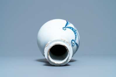 A Dutch Delft blue and white pharmacy bottle, 18th C.