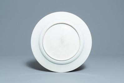 A Chinese famille verte 'dragon chasing the pearl' dish, Kangxi