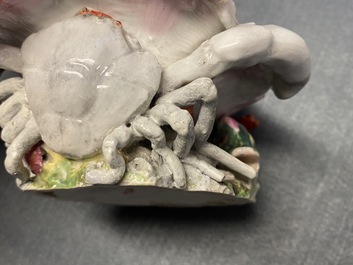 Deux salerons en forme de coquillages en porcelaine de Chelsea, Angleterre, 18&egrave;me