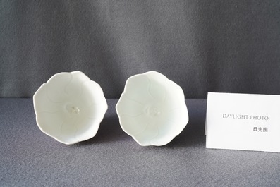 A pair of Chinese famille rose 'magnolia' bowls, Yongzheng