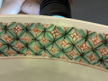 A large Chinese famille verte bowl with figurative design, Kangxi