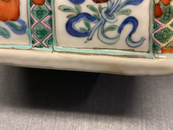 A Chinese doucai vase with elephant handles, Qianlong/Jiaqing