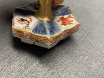 A pair of very large Chinese Imari-style teapots and covers, Kangxi