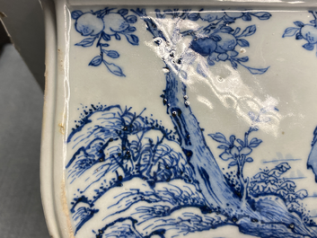 A Chinese blue and white rectangular jardini&egrave;re, Kangxi/Yongzheng