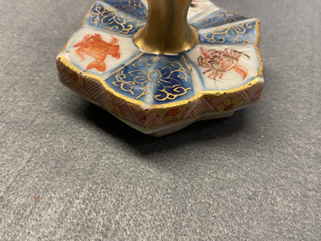 A pair of very large Chinese Imari-style teapots and covers, Kangxi