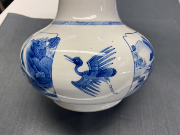 A Chinese blue and white bottle vase, Kangxi