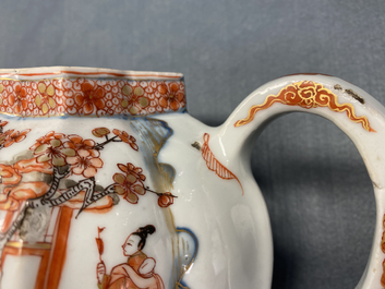 A pair of very large Chinese Imari-style teapots and covers, Kangxi