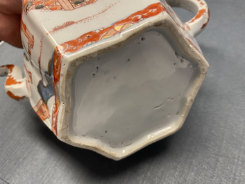 A pair of very large Chinese Imari-style teapots and covers, Kangxi