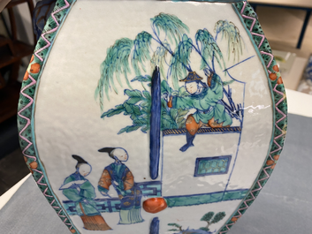 A Chinese doucai vase with elephant handles, Qianlong/Jiaqing