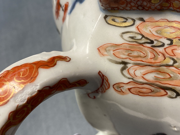 A pair of very large Chinese Imari-style teapots and covers, Kangxi