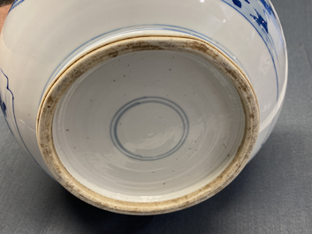 A Chinese blue and white bottle vase, Kangxi